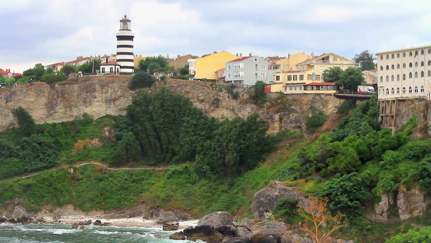 Sile Lighthouse over the hill in Istanbul, Turkey 