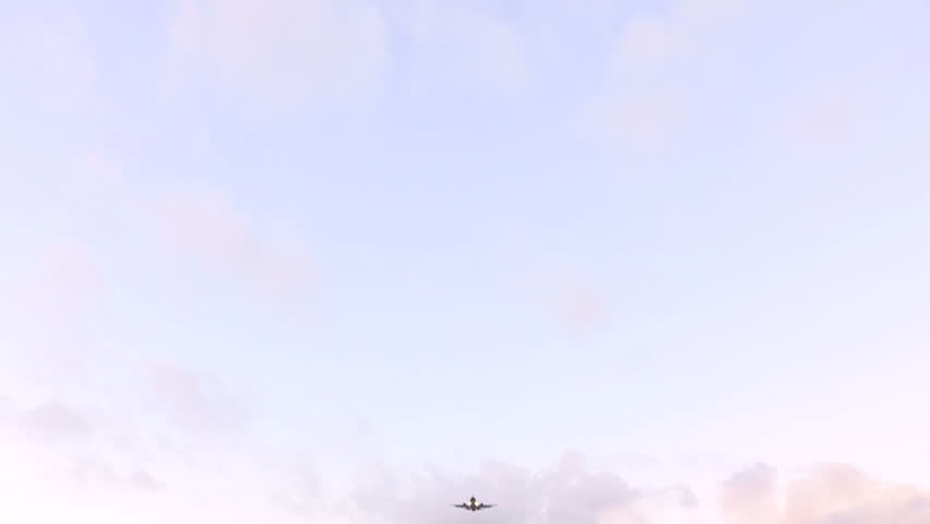 Airplane flies directly overhead