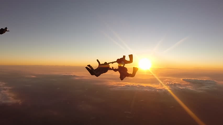 Skydiving Sunset Group Stock Footage Video 100 Royalty Free 13194218 Shutterstock