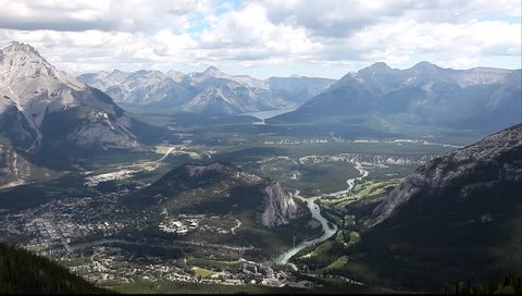 View of Banff and Bow river from the top of Sulphur Mountain (Banff National Park, Alberta, Canada) 