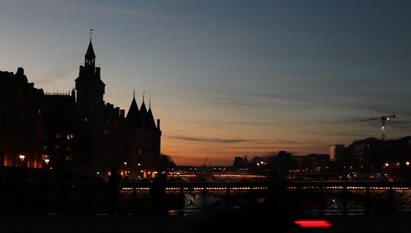 night city lights of Paris