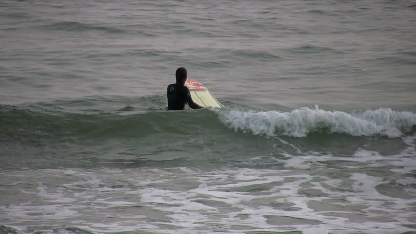 Female Surfer Paddling Into The Stock Footage Video (100% Royalty-free ...