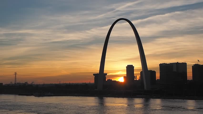 St. Louis Arch at Sunset from Ead