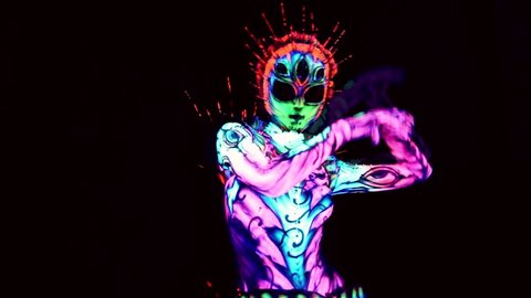 Elegance plastic art dance of creature in motion 