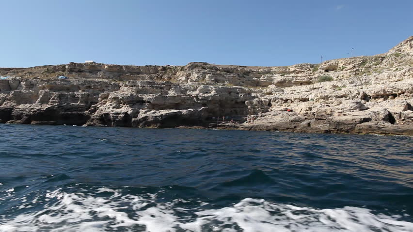 Sea rock, wiev from boat 