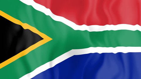 Animated flag of South Africa in slow motion