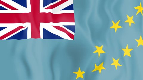 Animated flag of Tuvalu in slow motion