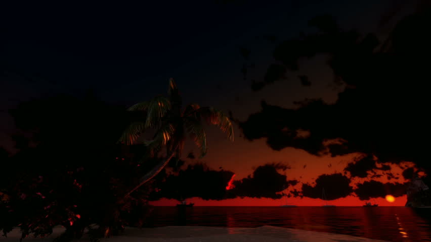 Tropical scene Sunset Time Lapse Clouds