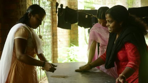 Indian Family Preparing Handmade Clay Jewellery 