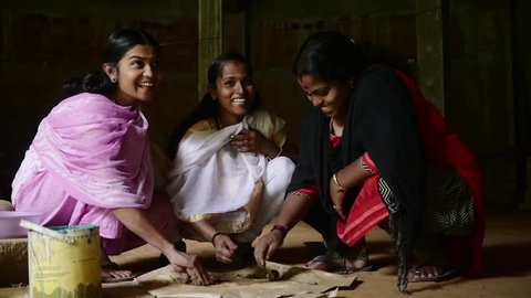Indian Family Creating Handmade Clay Jewellery