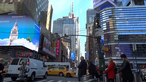 NEW YORK  CITY, – NOVEMBER 8 2015: City life in 42 Street in Manhattan New York City