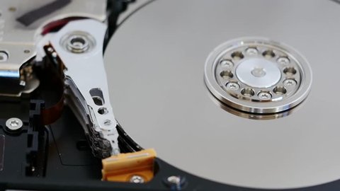 close up of hard disk drive