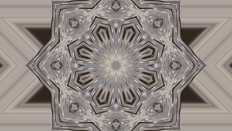 Futuristic geometric kaleidoscopic texture with flowing effect. Psychedelic meditative and hypnotic background. Abstract fractal animation for your design. Loopable. Full HD footage 1920x1080
