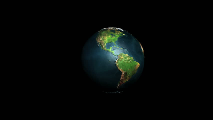 Earth rotating and Lights against black