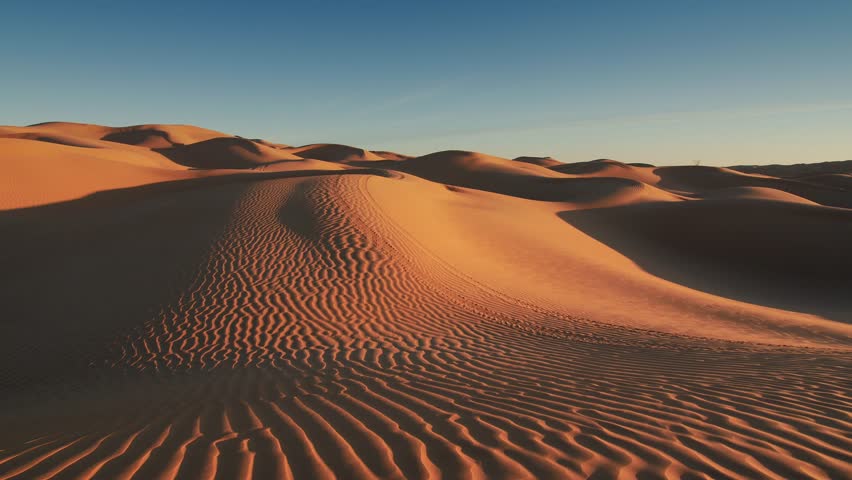 sahara desert landscape wonderful dunes early Stock Footage Video (100% ...