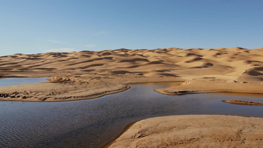 sahara desert landscape ain ouadette oasis Stock Footage Video (100% ...