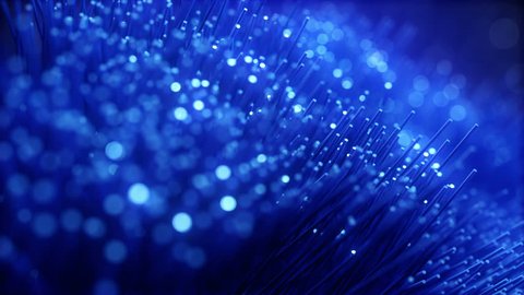 Growing bunch of optical fibers. Distribution of the light signal. Used for high speed internet connection. 4k, Ultra HD, UHD loopable technology animation.