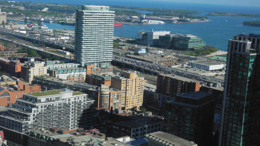 Elevated view of cityscape during daytime, Toronto, Ontario, Canada