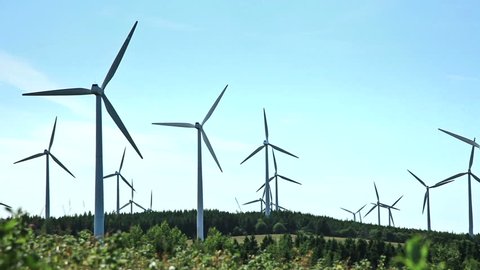 Cinemagraph (Motion-Photo) Effect of Wind Turbines in a Field not Rotating