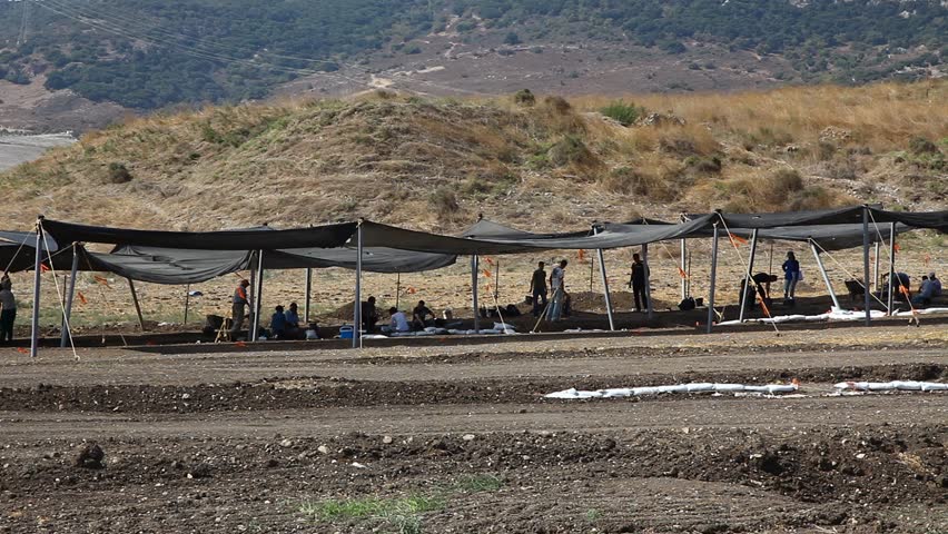 Archeological excavations in Tel Kassiss, Israel, in the Valley of Jezreel, at the foot of Carmel Mountains