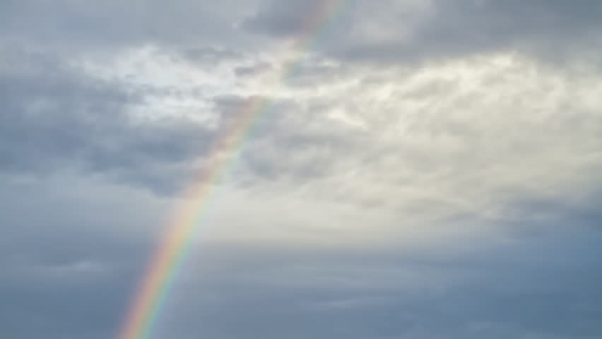 rainbow in sky, timelapse