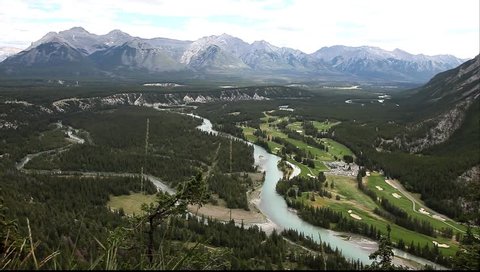 Canadian Rockies viewed from the top of Sulphur Mountain in Banff National park (Canada)