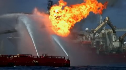 CIRCA 2010s - The Deep-water Horizon BP oil disaster in the Gulf Of Mexico.