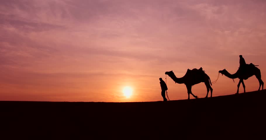 joseph mary on donkey silhouette following Stock Footage Video (100% ...