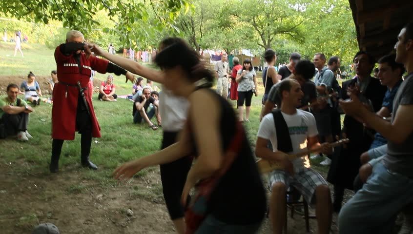 TBILISI, GEORGIA - JULY 17: Participants in Georgian Festival Art Gene dance