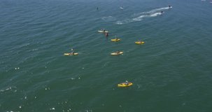 Aerial Shot of Kayakers in Santa Barbara, California ( Santa Barbara- July 2015)
