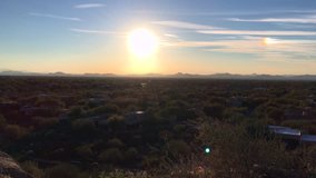 Sweeping desert pan video footage of landscape vista in Scottsdale,Cavecreek Arizona,USA