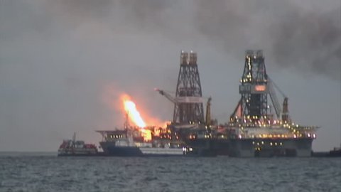 CIRCA 2010s - The Deep-water Horizon BP oil disaster in the Gulf Of Mexico.