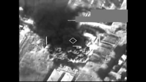 CIRCA 2010s - The U.S. strike an ISIS storage facility in Syria.