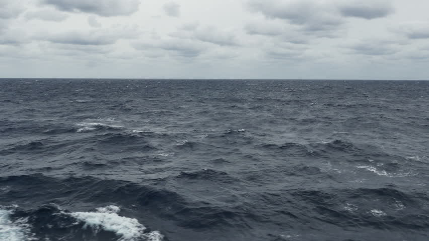 P1060284-vast Empty Ocean On Grey Stock Footage Video (100% Royalty
