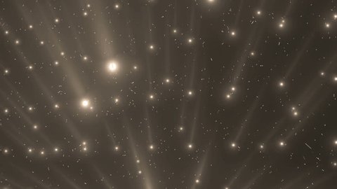 Gold Flood Lights Disco Music Background.Beautiful background with glitter stars and rays . Seamless loop. More videos in my portfolio