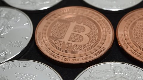 Technology Computers Online Payment Bitcoin Investment Silver Bullion Coins - Sliding to Left