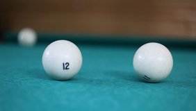 Billiard balls on the table. HD 1080p video