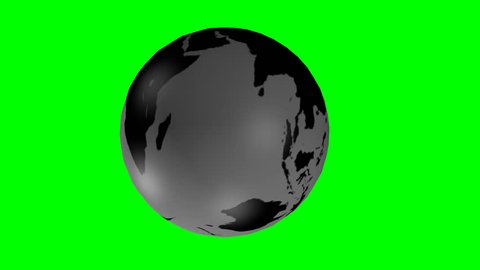 black and white globe on greenscreen