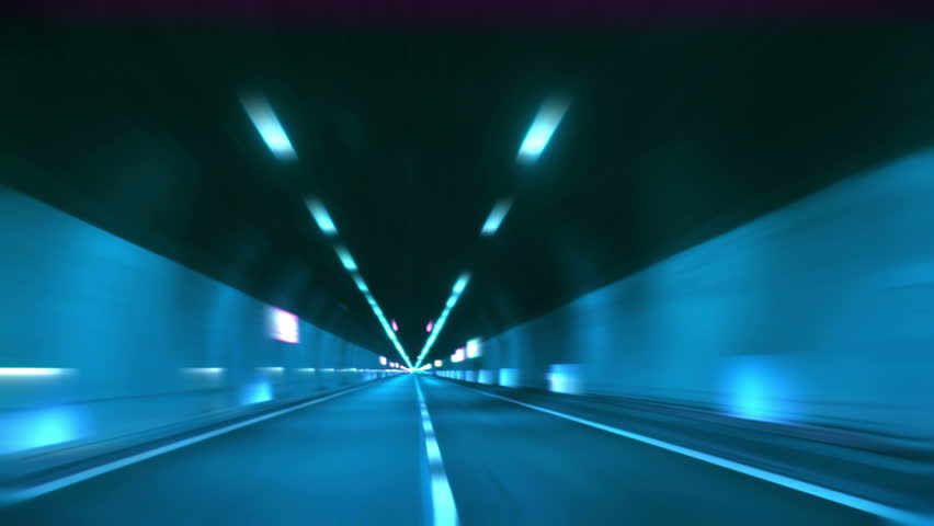 Driving through tunnel, abstract with motion blur and glow. Royalty-Free Stock Footage #1341715