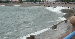 4k video,Ocean waves crashing to gulf. gh2_08530_4k