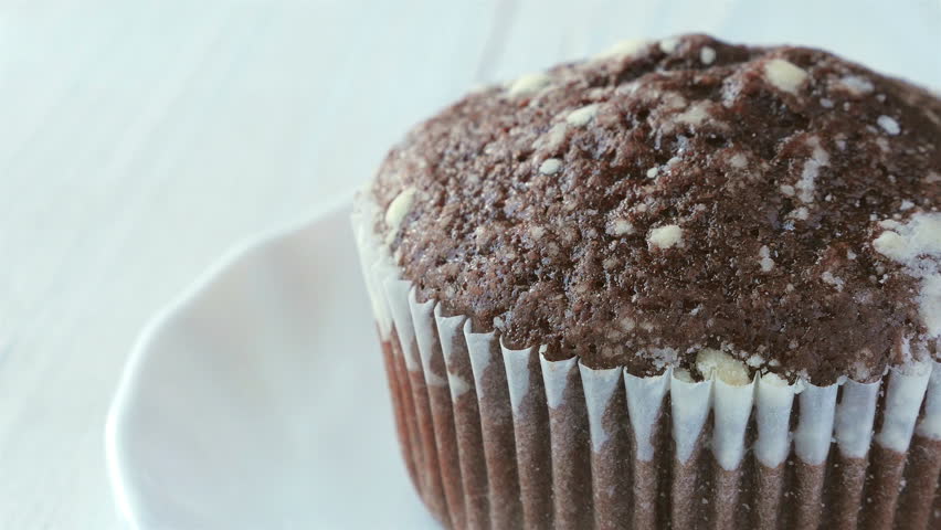 Cupcake sprinkled with chocolate