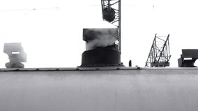 Smoke comes out of the tube train - HD video for your projects