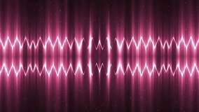 Audio Pink Equalizer. Abstract red background for use with music videos. Disco spectrum lights concert spot bulb. Seamless loop.