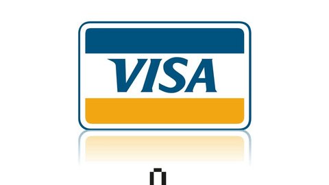 NEW YORK - DECEMBER 21, 2015: Visa logo online shopping payment e-commerce credit card