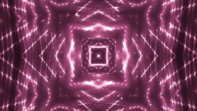 Fractal Pink Kaleidoscopic Background. Background motion with fractal Background. Disco spectrum lights concert spot bulb. Seamless loop.