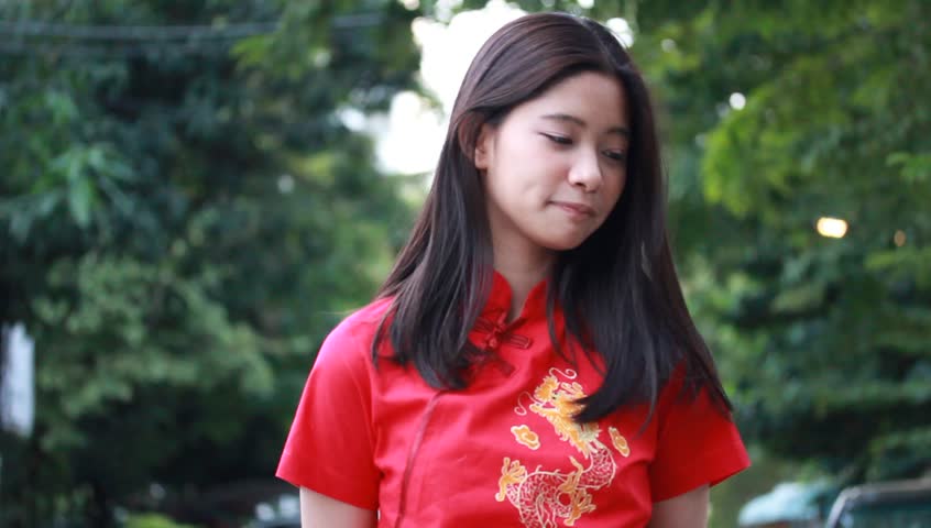 Portrait Of Thai Teen Beautiful Stock Footage Vi