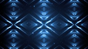 Fractal Neon Kaleidoscopic Background. Background motion with fractal Background. Disco spectrum lights concert spot bulb. Seamless loop.