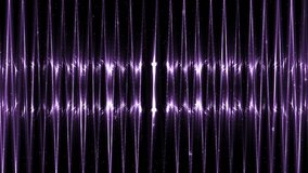 Audio Violet Equalizer. Abstract background for use with music videos. Disco spectrum lights concert spot bulb. Seamless loop.