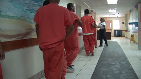 CIRCA 2010s - Shots of inmates inside the Broward Transitional Center