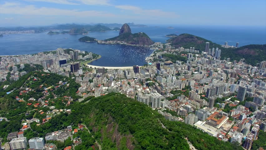 Aerial view of Sugarloaf Mountain and Rio de Janeiro cityscape, Rio de Janeiro, Brazil. Royalty-Free Stock Footage #13447925